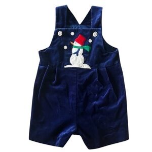 VINTAGE Velvet Snowman Christmas Romper